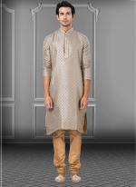 Light Grey Jacquard Festival Wear Weaving Kurta Pajama