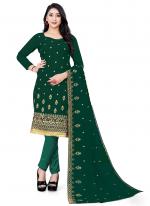 Green Georgette Casual Wear Embroidery Work Salwar Suit