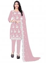 Baby pink Georgette Casual Wear Embroidery Work Salwar Suit