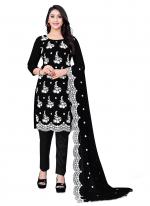 Black Georgette Casual Wear Embroidery Work Salwar Suit