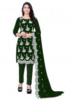 Green Georgette Casual Wear Embroidery Work Salwar Suit