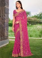 Dusty Gajri Georgette Party Wear Embroidery Work Saree