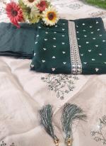 Georgette Green Festival Wear Embroidery Work Dress Material