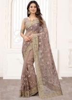 Mouse Net Wedding Wear Resham Work Saree