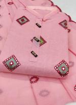 Pink Semi Modal Casual Wear Embroidery Work Dress Material
