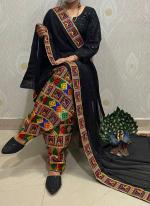 Black Cambric Cotton Traditional Wear Sequins Work Readymade Salwar Suit