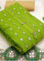 Green Modal Casual Wear Embroidery Work Dress Material