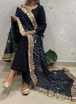 Black Cambric Cotton Party Wear Embroidery Work Readymade Salwar Suit