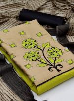 Light Green PC Cotton Daily Wear Embroidery Work Dress Material