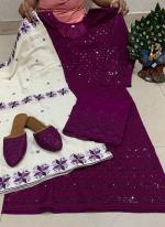 Wine Cambric Cotton Festival Wear Sequins Work Readymade Salwar Suit