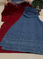 Maroon Pure Cambric Cotton Festival Wear Sequins Work Kurti With Sharara