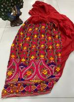 Red Kantha Traditional Wear Embroidery Work Patiyala salwar