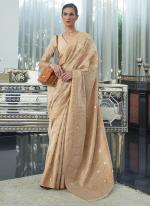 Beige Modal Festival Wear Weaving Saree