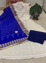 Blue Cambric Cotton Party Wear Sequins Work Readymade Salwar Suit