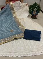 Grey Cambric Cotton Party Wear Sequins Work Readymade Salwar Suit