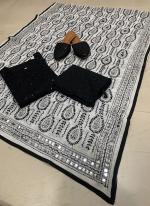 Black Cambric Cotton Traditional Wear Sequins Work Readymade Salwar Suit