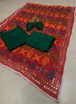 Bottle Green Cambric Cotton Traditional Wear Sequins Work Readymade Salwar Suit