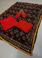 Red Cambric Cotton Traditional Wear Sequins Work Readymade Salwar Suit