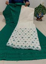 Teal Cambric Cotton Festival Wear Sequins Work Kurti With Sharara