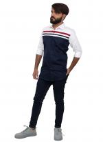 Navy Blue Cotton Casual Wear Fancy Shirt