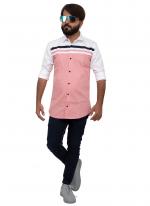 Pink Cotton Casual Wear Fancy Shirt