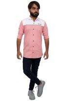 Pink Cotton Casual Wear Fancy Shirt