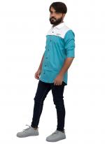 Sky Blue Cotton Casual Wear Fancy Shirt