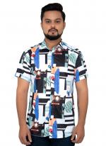 Multi Color Cotton Casual Wear Printed Work Shirt