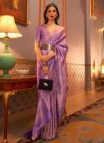 Purple Nylon Viscose Festival Wear Weaving Saree