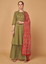 Green Lord Silk Traditional Wear Embroidery Work Readymade Salwar Suit