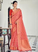 Pink Organza Festival Wear Weaving Saree