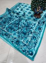 Sky Blue Chanderi Silk Festival Wear Embroidery Work Dupatta