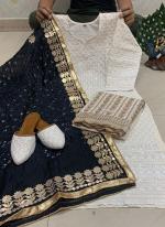 Black Pure Cambric Cotton Traditional Wear Sequins Work Readymade Salwar Suit