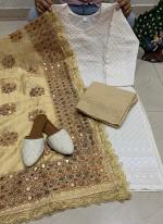 Beige Cambric Cotton Festival Wear Embroidery Work Readymade Salwar Suit