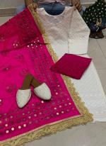 Dark Pink Cambric Cotton Festival Wear Embroidery Work Readymade Salwar Suit