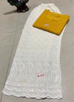 Mustard Cambric Cotton Traditional Wear Sequins Work Readymade Salwar Suit