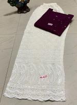 Wine Cambric Cotton Traditional Wear Sequins Work Readymade Salwar Suit