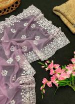 Light Pink Soft Organza Festival Wear Embroidery Work Saree