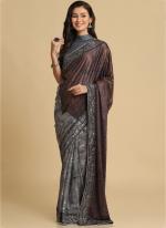 Wine Lycra Festival Wear Lace Work Saree