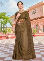 Mahendi Net Festival Wear Resham Work Saree