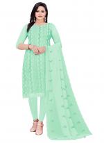 Seagreen Georgette Casual Wear Heavy thread embrodiery Salwar Suit