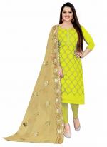 Green Chanderi Casual Wear Heavy multi zari embrodiery Salwar Suit