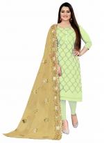 Lightgreen Chanderi Casual Wear Heavy multi zari embrodiery Salwar Suit