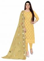 Lightyellow Chanderi Casual Wear Heavy multi zari embrodiery Salwar Suit