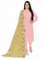 Pink Chanderi Casual Wear Heavy multi zari embrodiery Salwar Suit