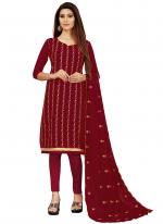 Maroon Georgette Casual Wear Heavy zari thread embrodiery Salwar Suit