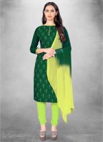 Green Slub cotton Casual Wear Designer print Salwar Suit