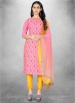 Pink Slub cotton Casual Wear Designer print Salwar Suit