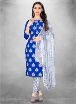 Rblue Slub cotton Casual Wear Designer table print Salwar Suit