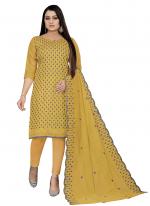 Mustered Chanderi cotton Casual Wear Heavy thread embrodiery Salwar Suit